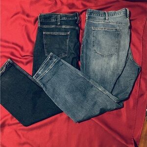 Set of Old Navy Men’s Stylish Blue and Dark Denim Jeans (Built in Flex)